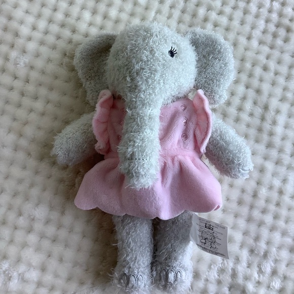 KIKI Plush Grey Elephant Pink Dress The Elephant Project Embroidered Eyes 2017 - Picture 8 of 12